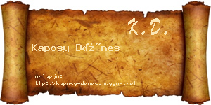 Kaposy Dénes névjegykártya