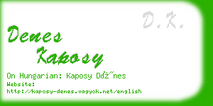 denes kaposy business card